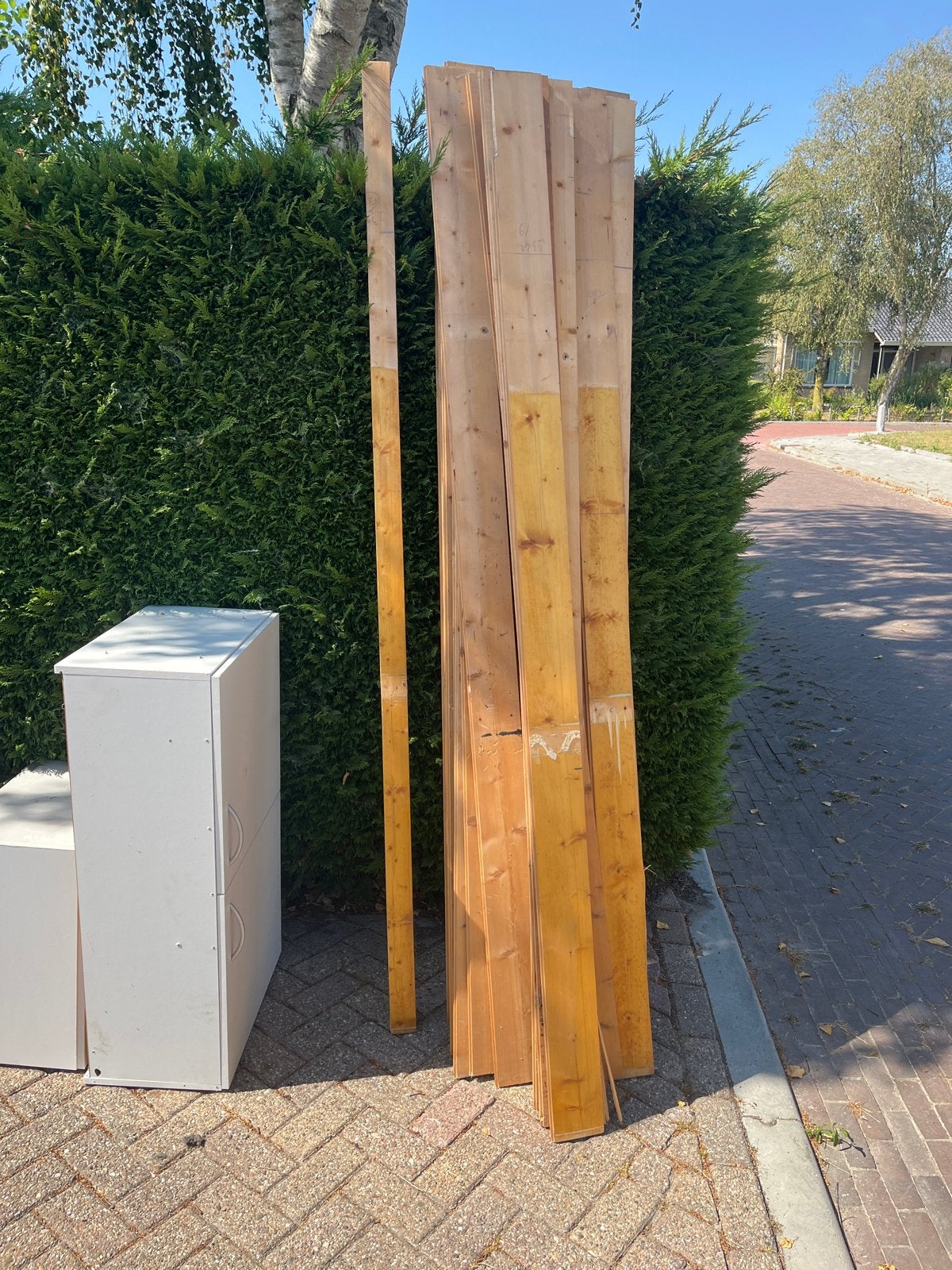 Houten planken veer en groef, Ophalen, Gebruikt, 25 tot 50 mm, Plank