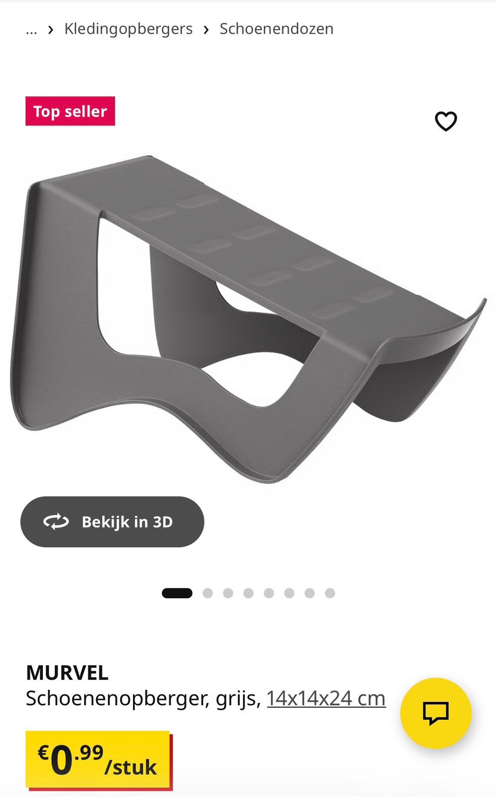 51 x ikea murvel schoenopberger grijs, Ophalen of Verzenden, Zo goed als nieuw