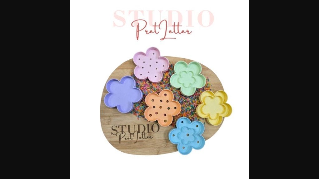 Studio Pretletter Bloemen zeefjes pastel 6 stuks - nieuw, Kinderen en Baby's, ., Studio Pretletter, Nieuw, Ophalen of Verzenden