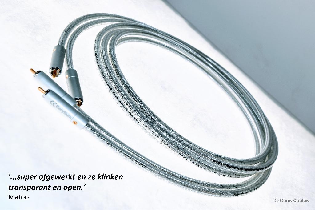 'The Crystal Clear' Lo-Cap55 RCA interlinks van Chris Cables, Audio, Tv en Foto, Verzenden, Nieuw, 3451HB/44, Interlink-kabel