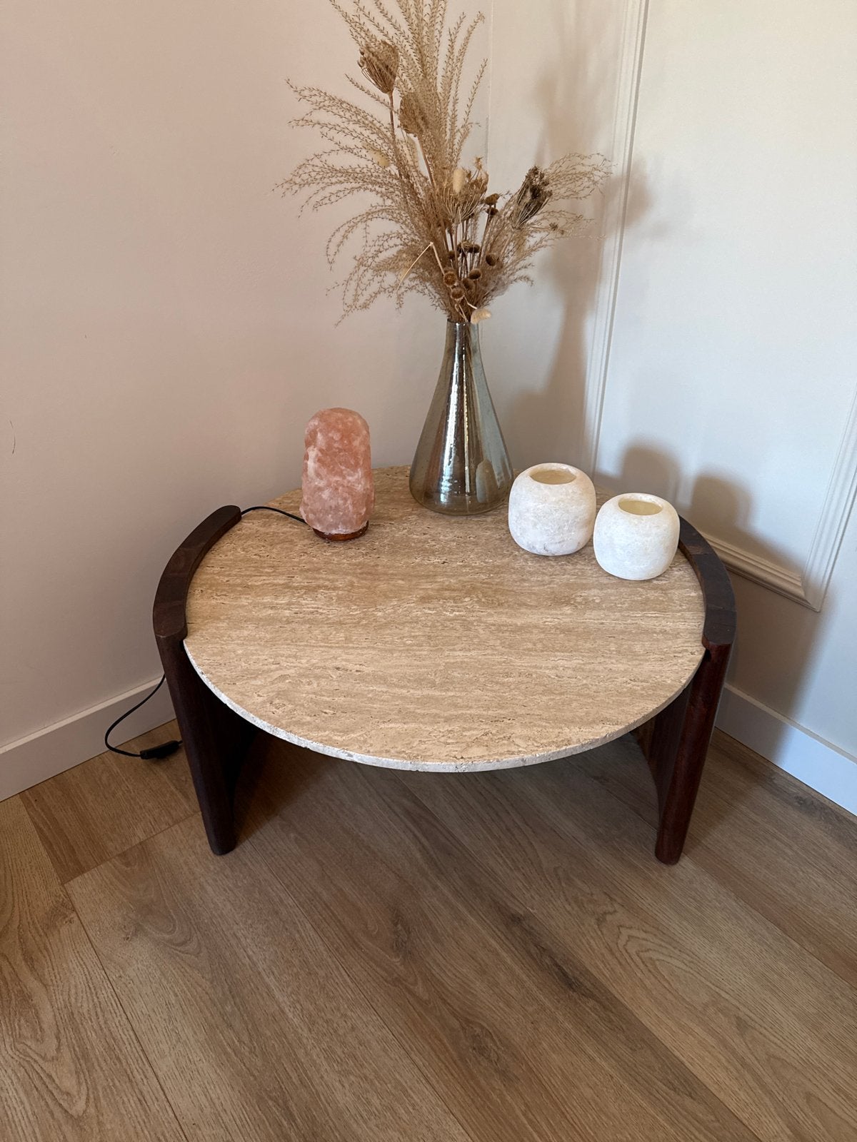 Travertin salontafel - Rond - Diameter 70cm, Ophalen, Overige materialen, 50 tot 100 cm, Rond