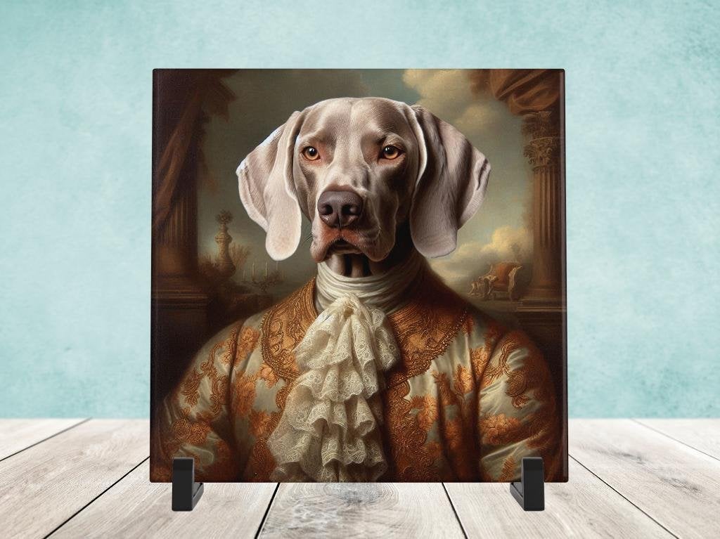 Barok Stijl - Weimaraner tegel, Verzenden, Nieuw