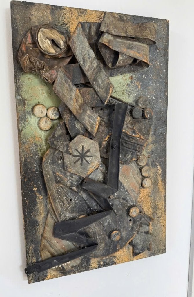 Assemblage relïef Visser Brutalistische wandsculptuur, Ophalen