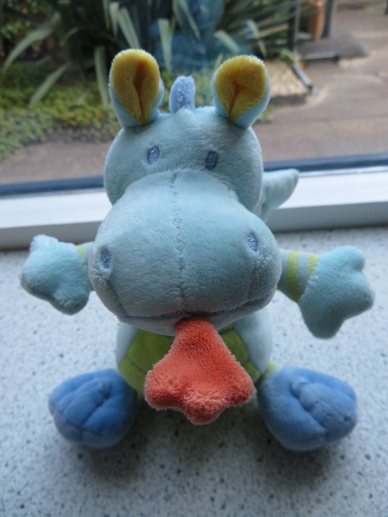 Draak dinosaurus dino merk Nicotoy zacht velours oranje tong, Dinosaurus, Ophalen of Verzenden, Zo goed als nieuw, Middelgroot (20 tot 80 cm)