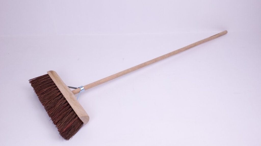 Wegenbouwbezem 45 cm met steel en stokhouder, Ophalen of Verzenden, Nieuw, Bezem