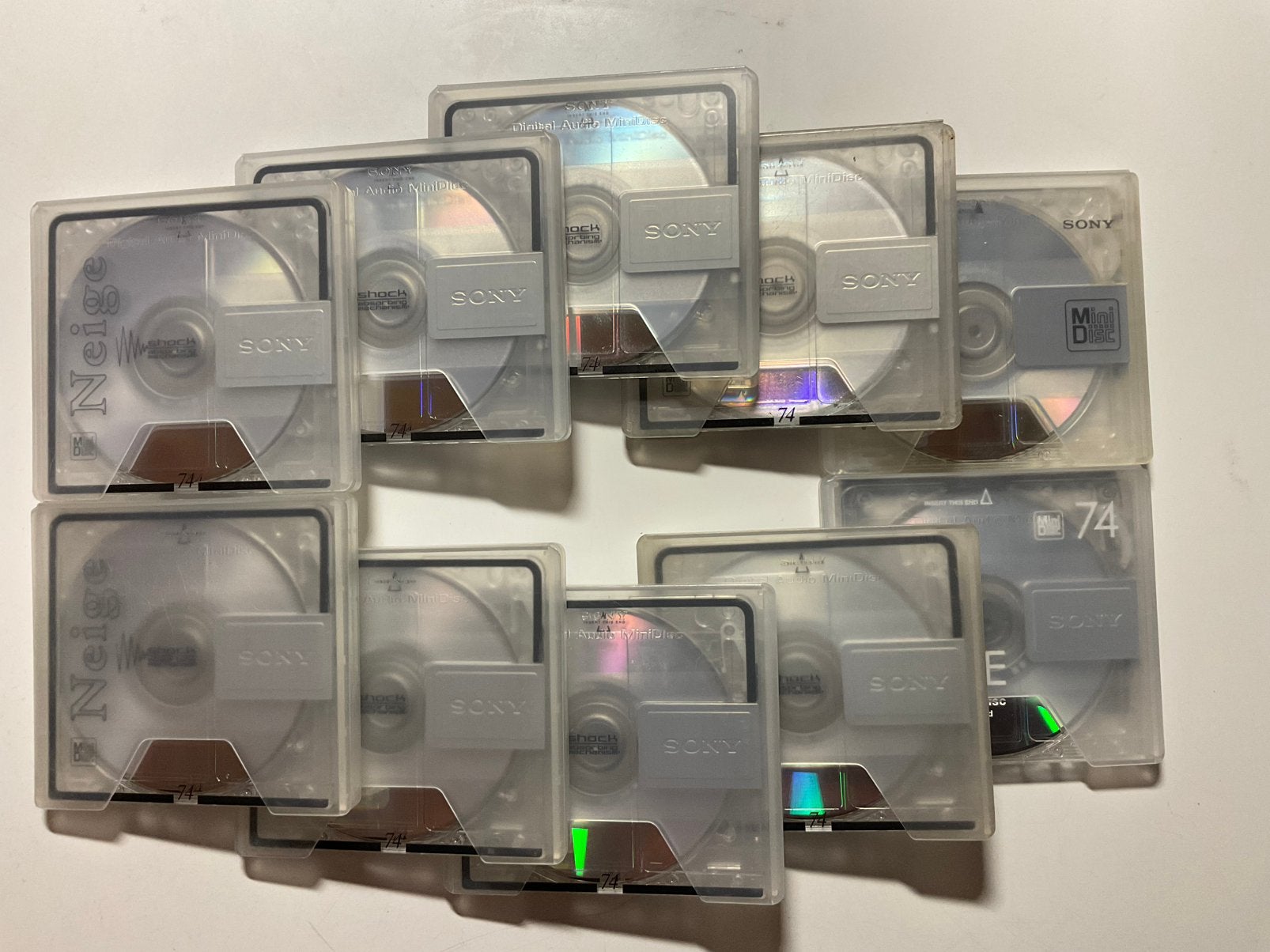 Minidisc’s  SONY NEIGE 74. 10x als nieuw. 74 minuten, Ophalen of Verzenden, Discman