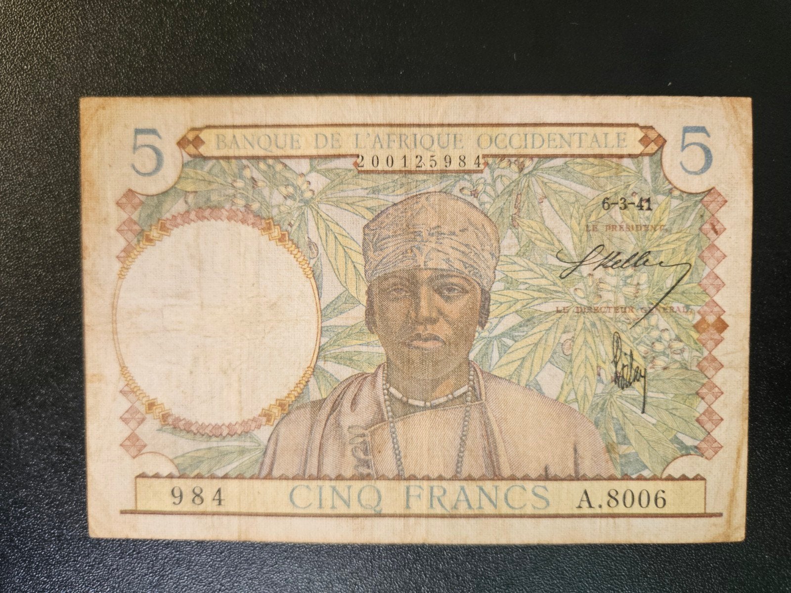 Frans West Afrika pick 25 1941       2, Postzegels en Munten, Bankbiljetten | Afrika, Ophalen of Verzenden, Overige landen, Los biljet