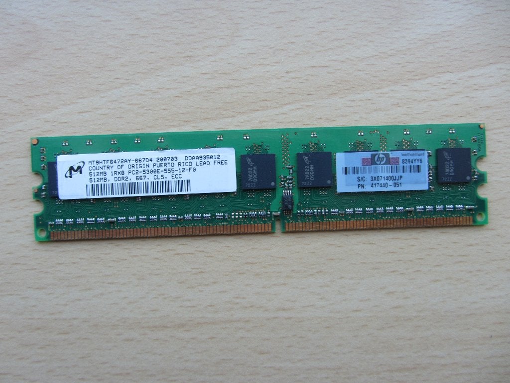 512MB PC2-5300 667Mhz ECC DDR2 Memory Module, 1 GB of minder, Server, Ophalen of Verzenden, Zo goed als nieuw
