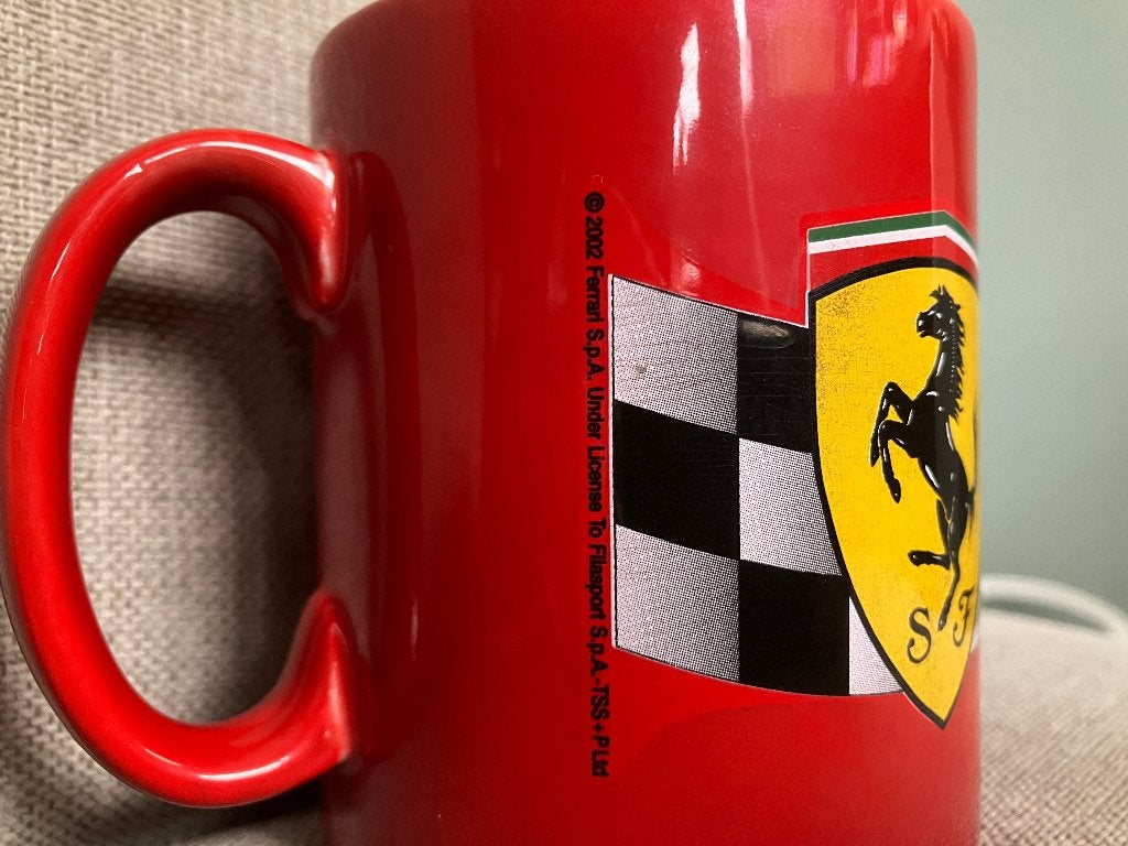 ✅ Ferrari F2002 mok Michael Schumacher Barrichello Formule 1, Ophalen of Verzenden, Zo goed als nieuw, Formule 1