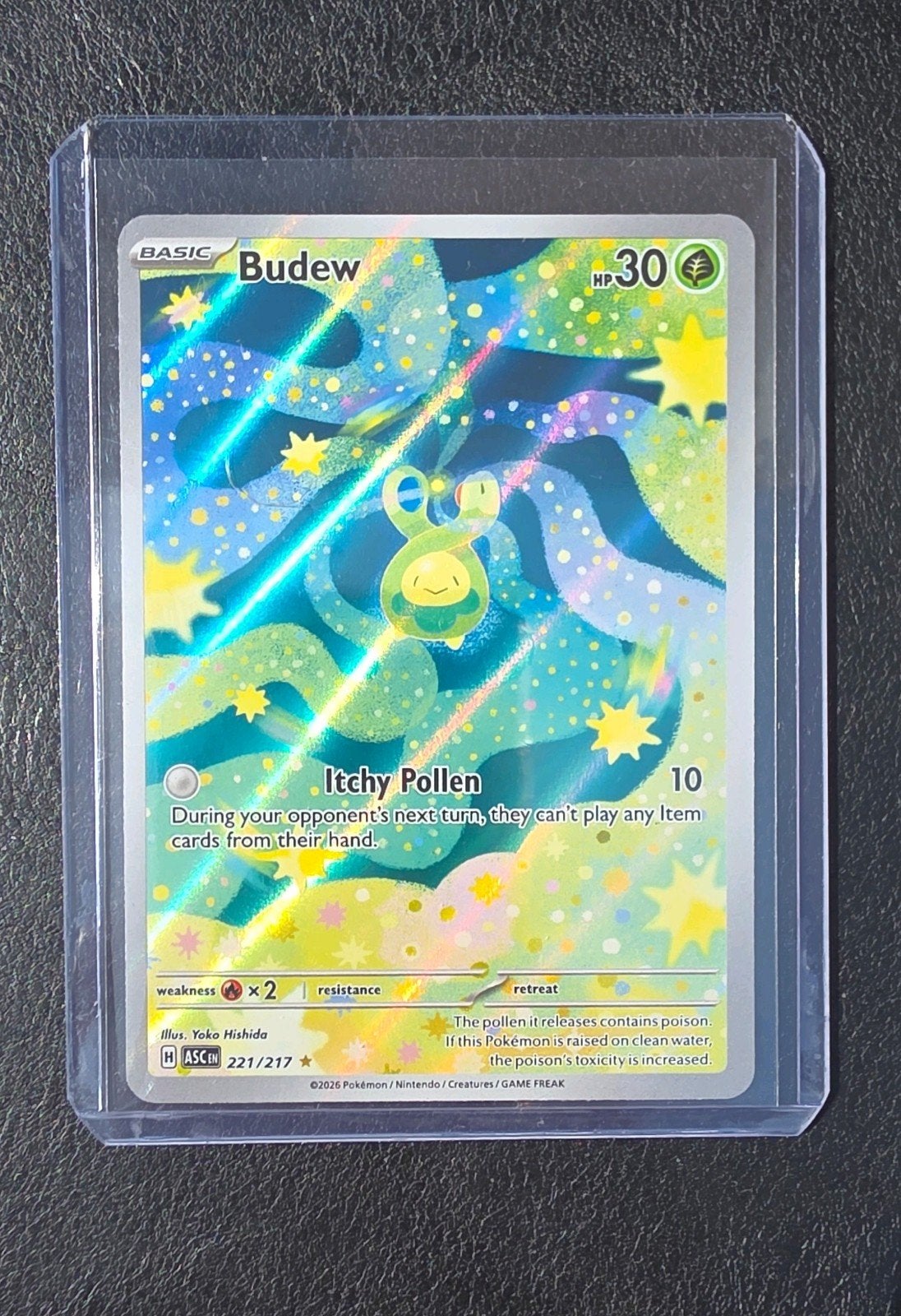 Pokemon / Budew Art Rare, Ophalen of Verzenden, Zo goed als nieuw, Losse kaart, Foil