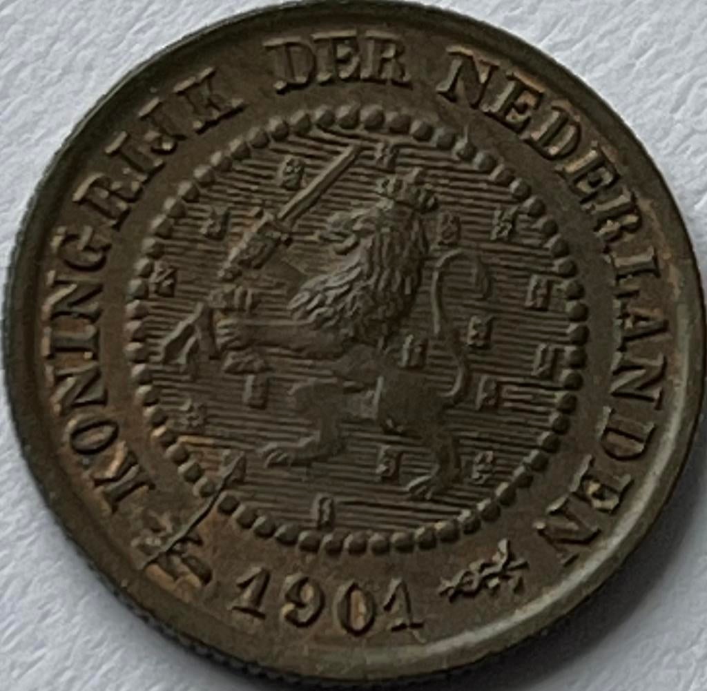 Schitterende halve cent 1901, Ophalen of Verzenden, Koningin Wilhelmina, Overige waardes, Losse munt