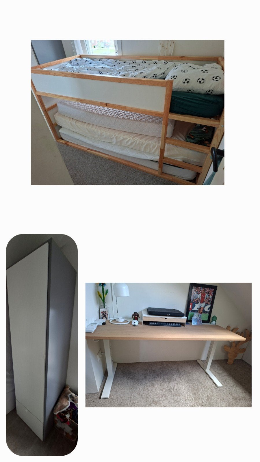 Complete kinderkamer van Ikea: bed, bureau en kledingkast, Ophalen, Gebruikt, Eenpersoons