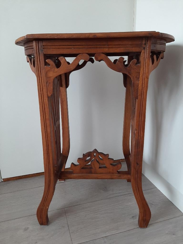 Plantentafel bijzettafel teakhout hout Aziatisch?, Ophalen, Rechthoekig, Minder dan 55 cm, 60 cm of meer