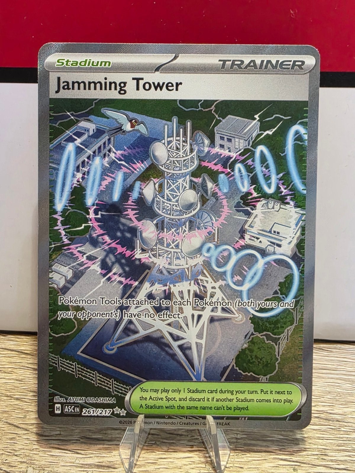Jamming Tower Full Art Ultra Rare 261/217 - Ascended Heroes, Ophalen of Verzenden, Zo goed als nieuw, Losse kaart, Foil