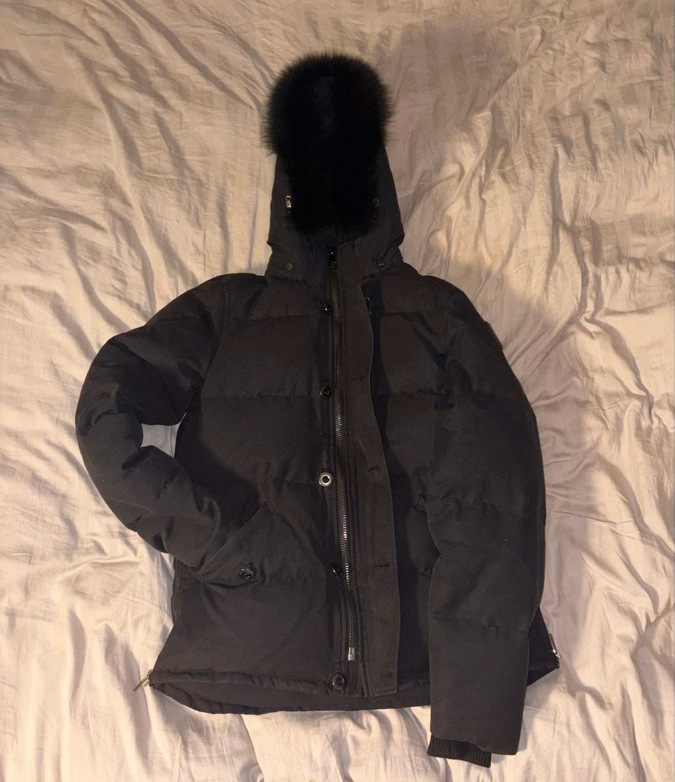 Pure White winterjas zwart maat M met kleine beschadiging, Ophalen of Verzenden, Gedragen, Zwart
