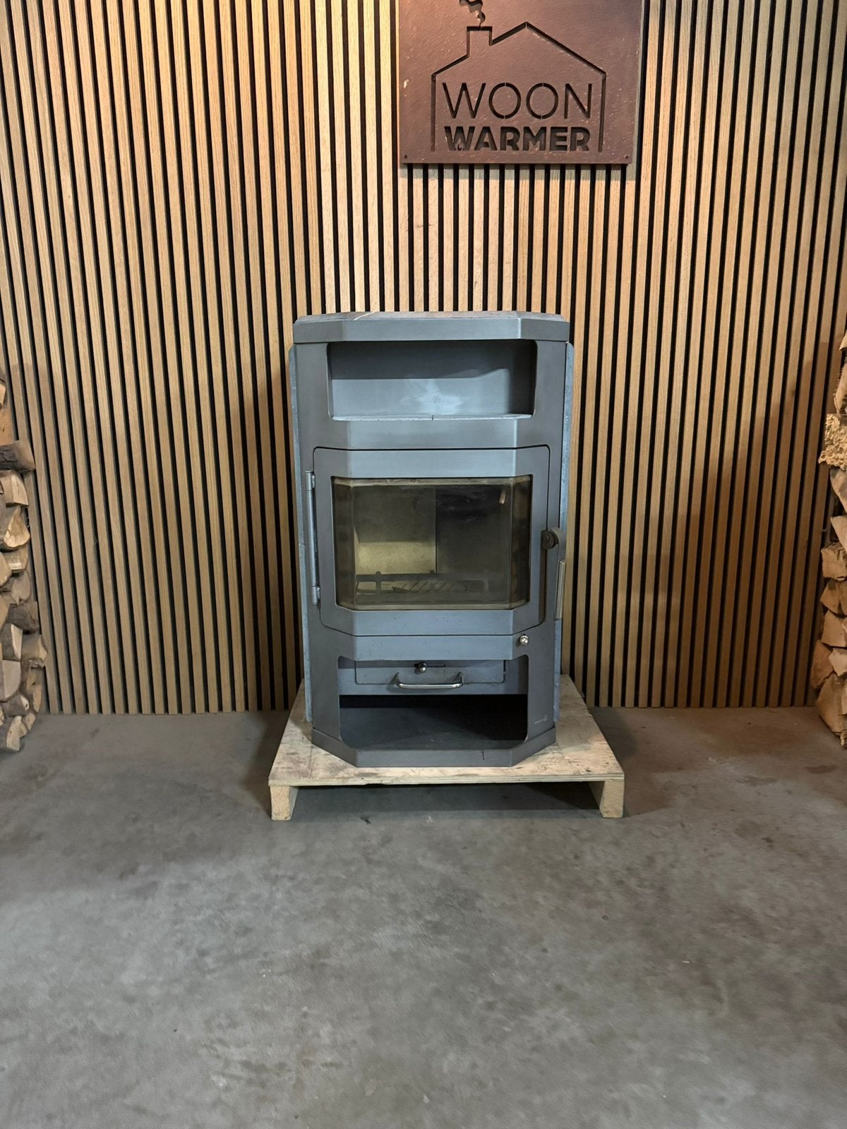 26006 Speksteenkachel Wamsler 8,5kw, Ophalen, Info@woonwarmer.nl, Gebruikt, Houtkachel
