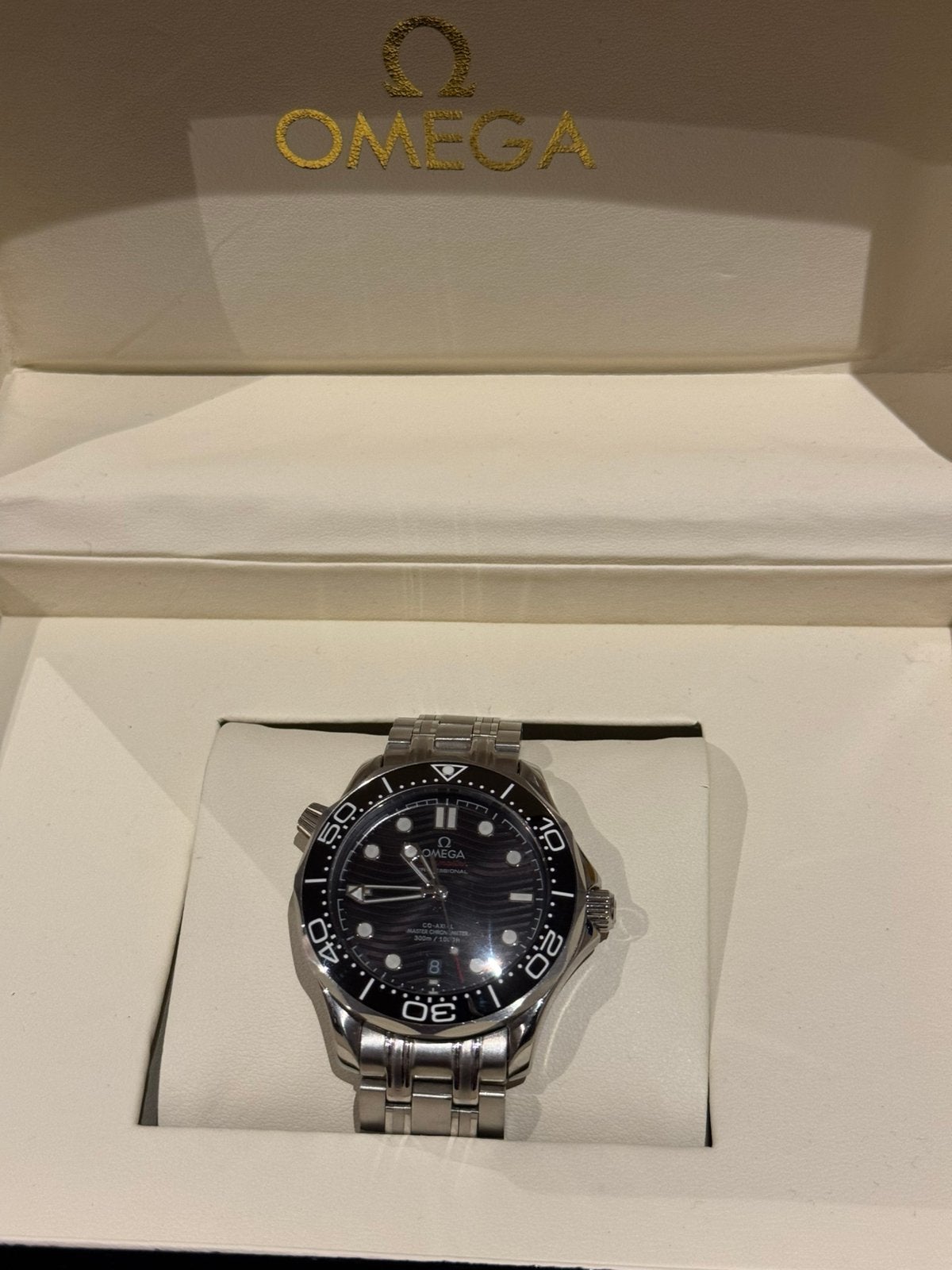 Horloge omega met doos, Verzenden, Zo goed als nieuw, Staal, Omega