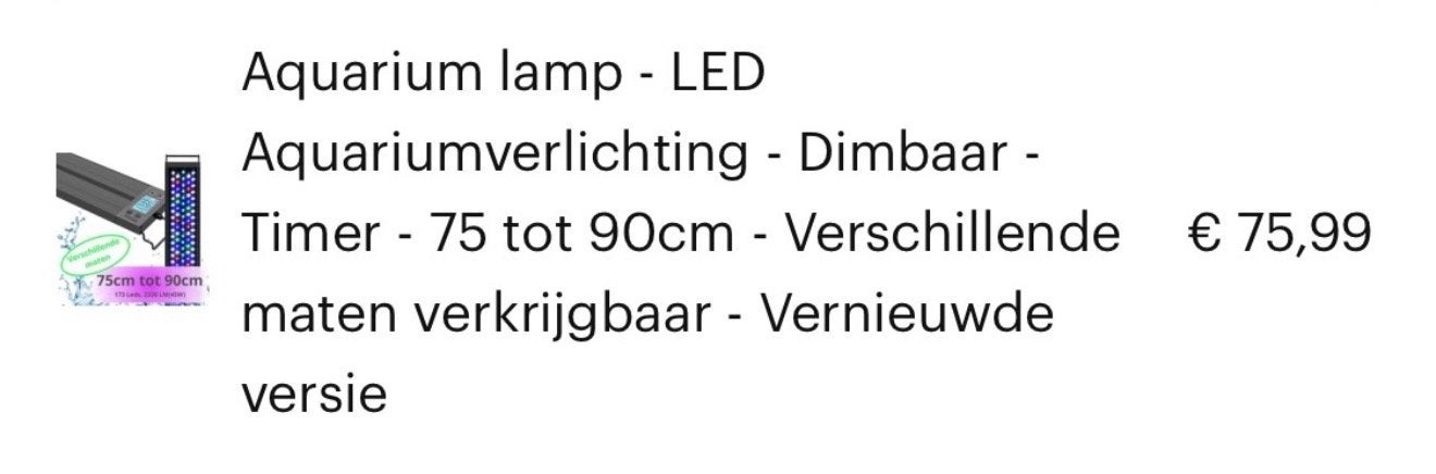 Aqarium lamp zo goed als nieuw! 2 stuks mag los, Ophalen of Verzenden, Zo goed als nieuw, Verlichting of Verwarming, Overige merken