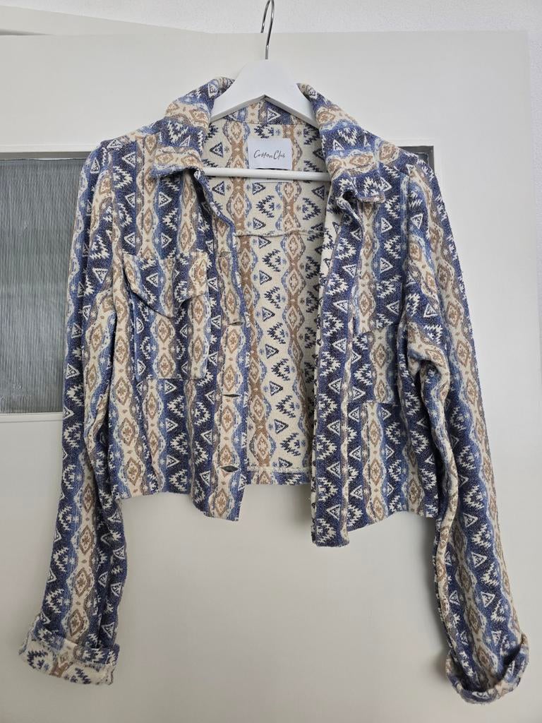 Jasje Cotton Club, maat S, aztec print, Blauw, Ophalen of Verzenden, Zo goed als nieuw, Maat 36 (S)