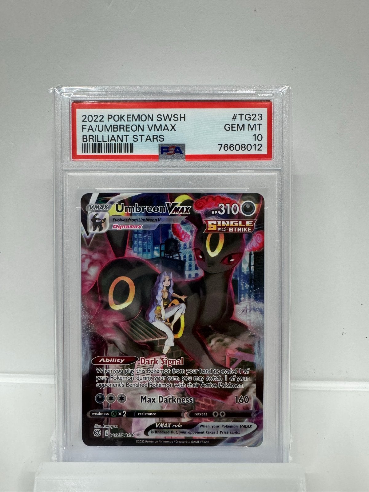 Umbreon VMAX PSA 10 Brilliant Stars Pokémon Kaart, Ophalen of Verzenden, Nieuw, Losse kaart