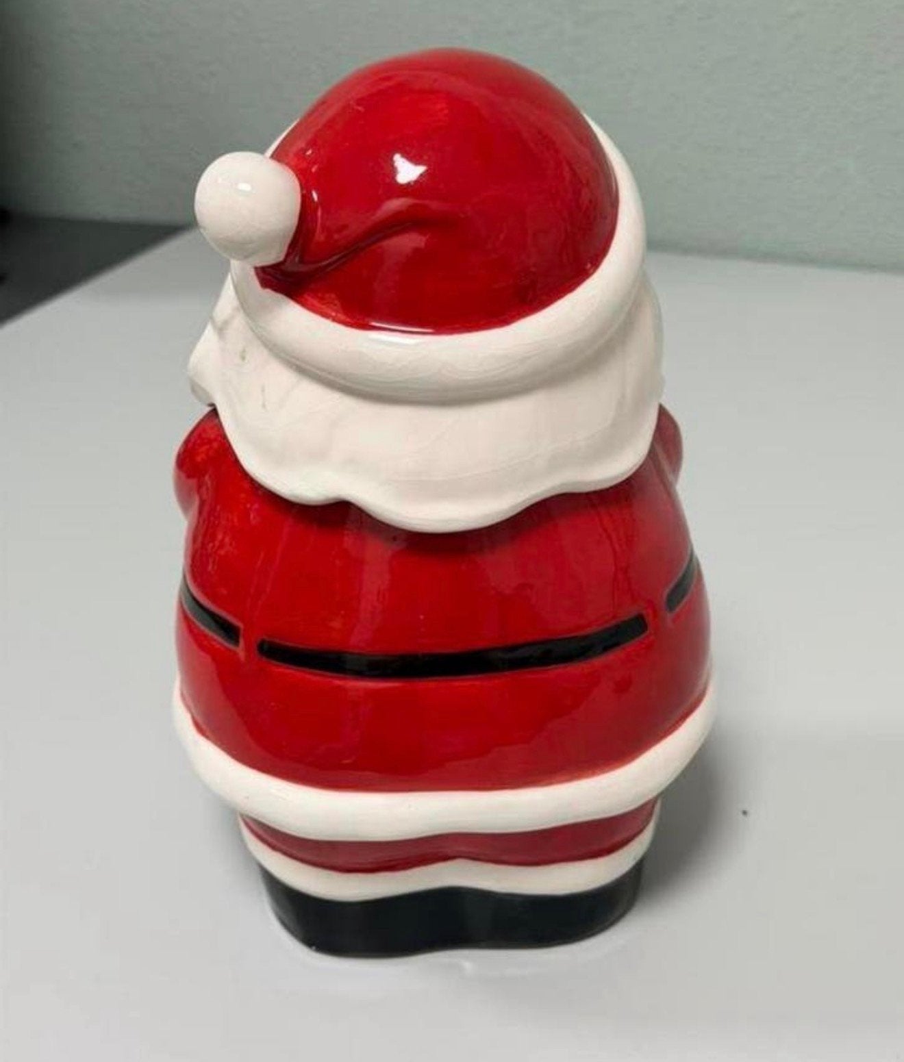 Kerstman Koekjespot Keramiek 25 cm met Deksel kerst Kerstmis, Ophalen of Verzenden, Zo goed als nieuw, H, H