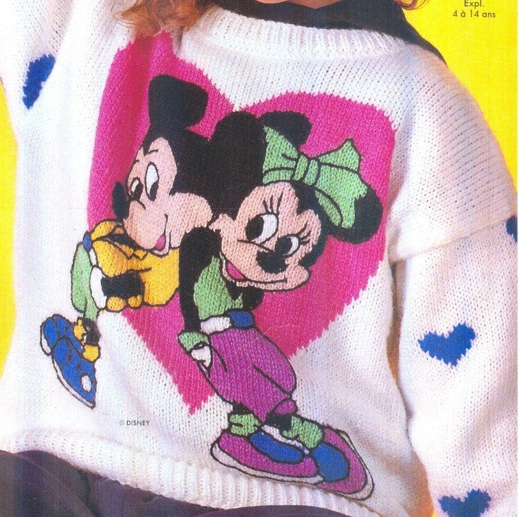 Mickey loves Minnie trui breipatroon, Ophalen of Verzenden, Zo goed als nieuw, Breien, Patroon of Boek