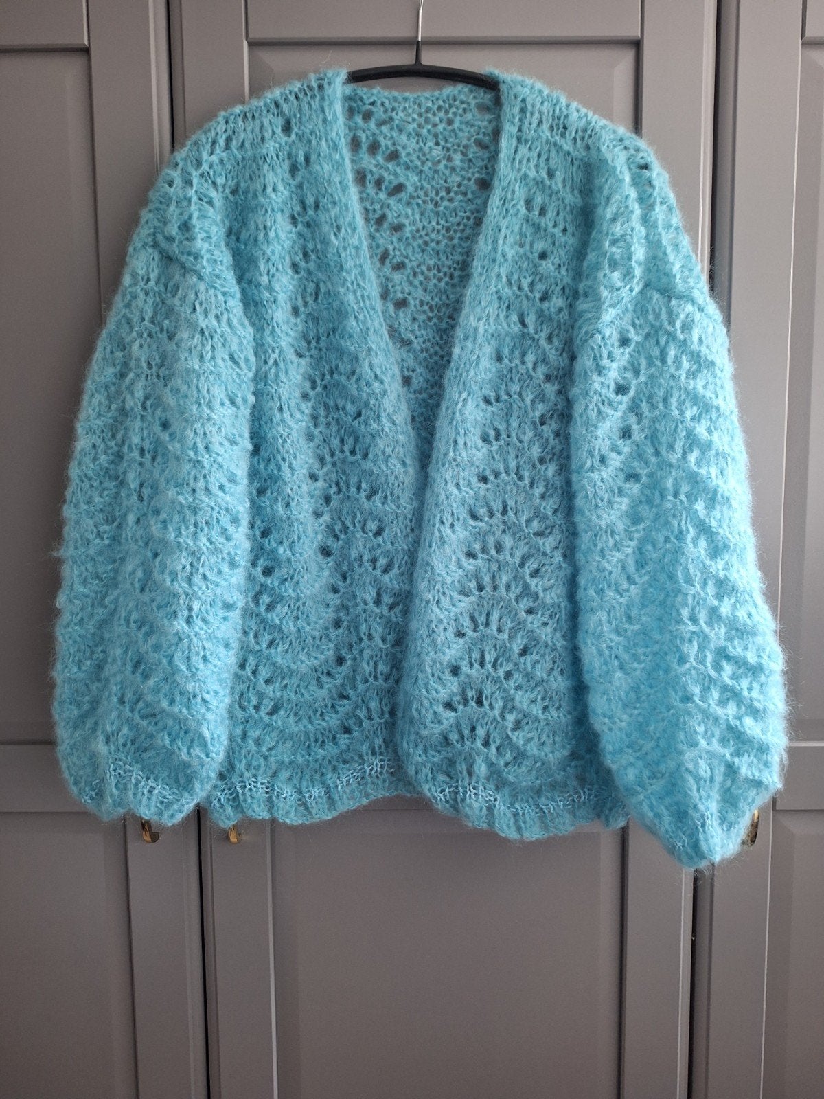 Nieuw handgemaakt mohair vest, een maat, Ophalen of Verzenden, Nieuw, Maat 46/48 (XL) of groter, Blauw