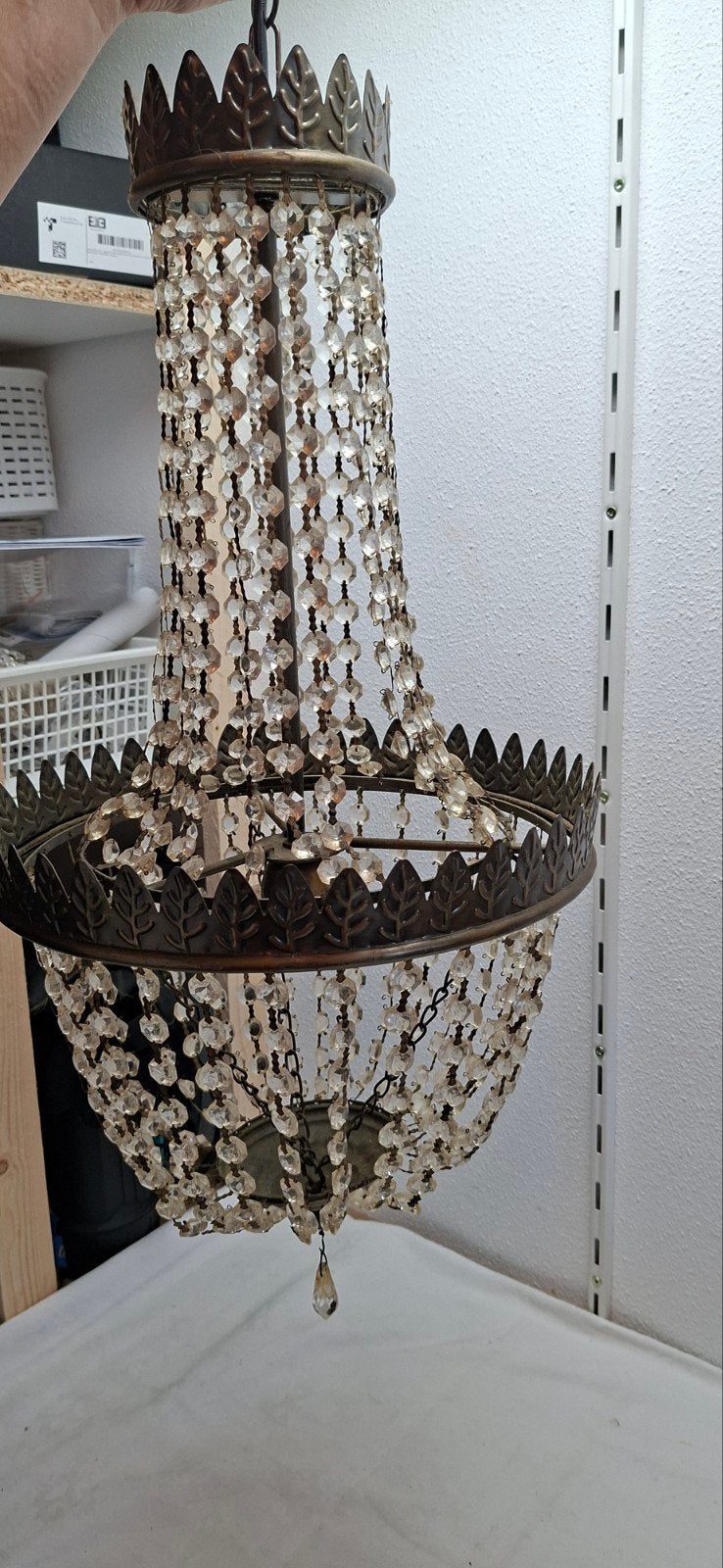 Vintage Stijl Zakkroonluchter / Empire Hanglamp (E27), Antiek en Kunst, Ophalen