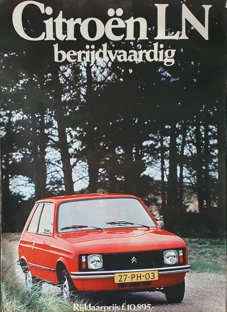 Vintage Citroën LN 'berijdvaardig' reclameposter, Verzenden, A1 t/m A3, Reclame, Rechthoekig Staand