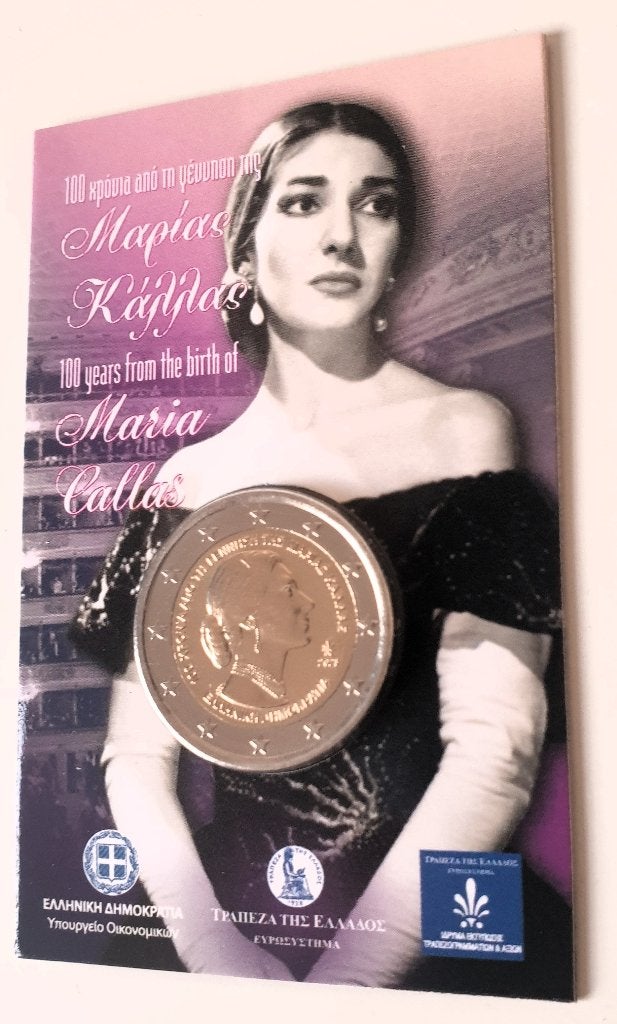 Griekenland 2 Euro 2023 Maria Callas in Coincard, Verzenden, Griekenland, 2 euro