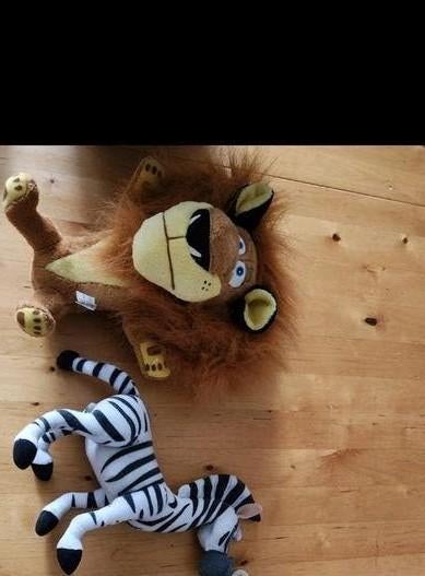 Madagascar Knuffels - Leeuw, Zebra, Kinderen en Baby's, Speelgoed | Knuffels en Pluche, Ophalen of Verzenden, Zo goed als nieuw