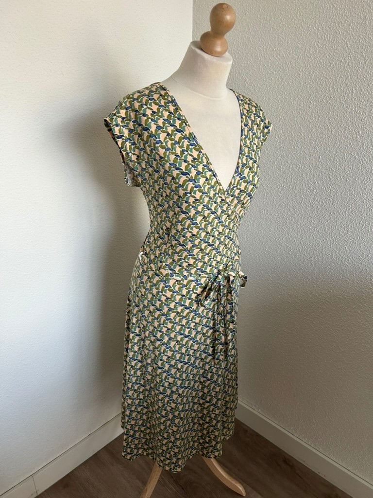 King Louie maat L lieve groene Mira dress jurk 2953, Maat 42/44 (L), Ophalen of Verzenden, Zo goed als nieuw, Knielengte