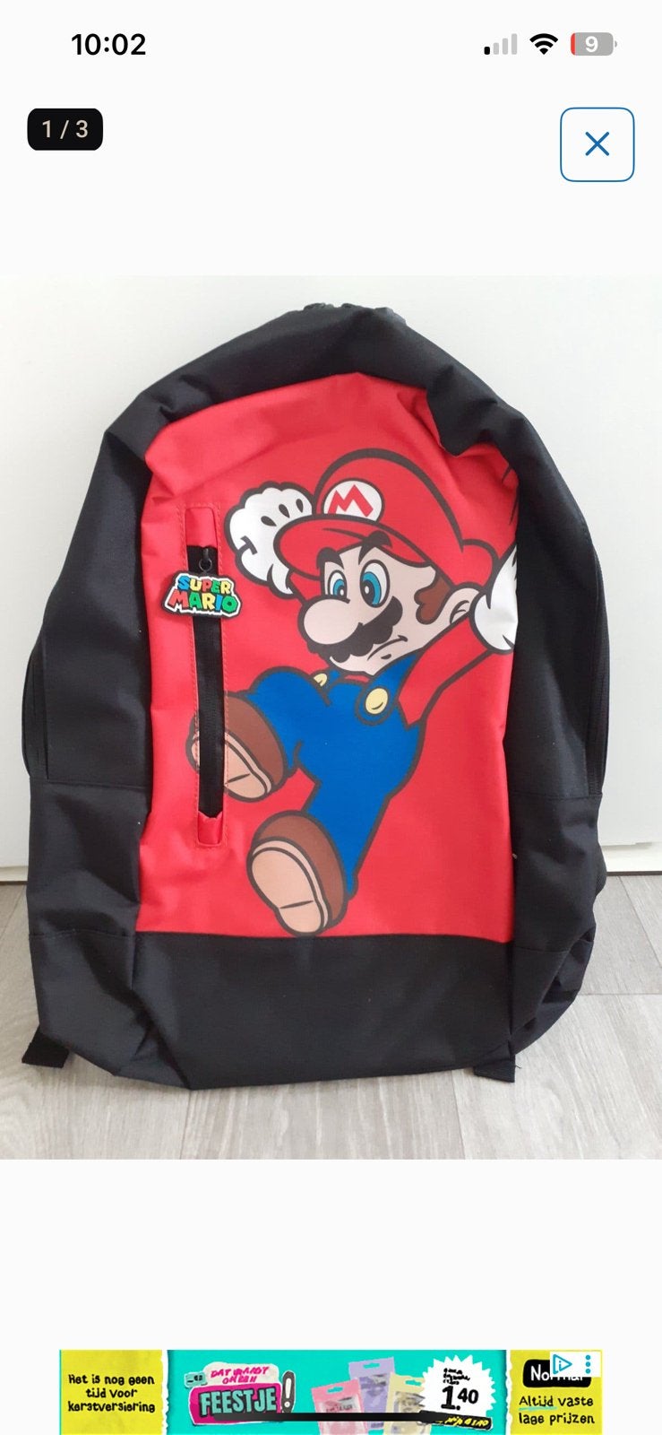 Super Mario kinder tas, Ophalen of Verzenden, Zo goed als nieuw, Overige merken