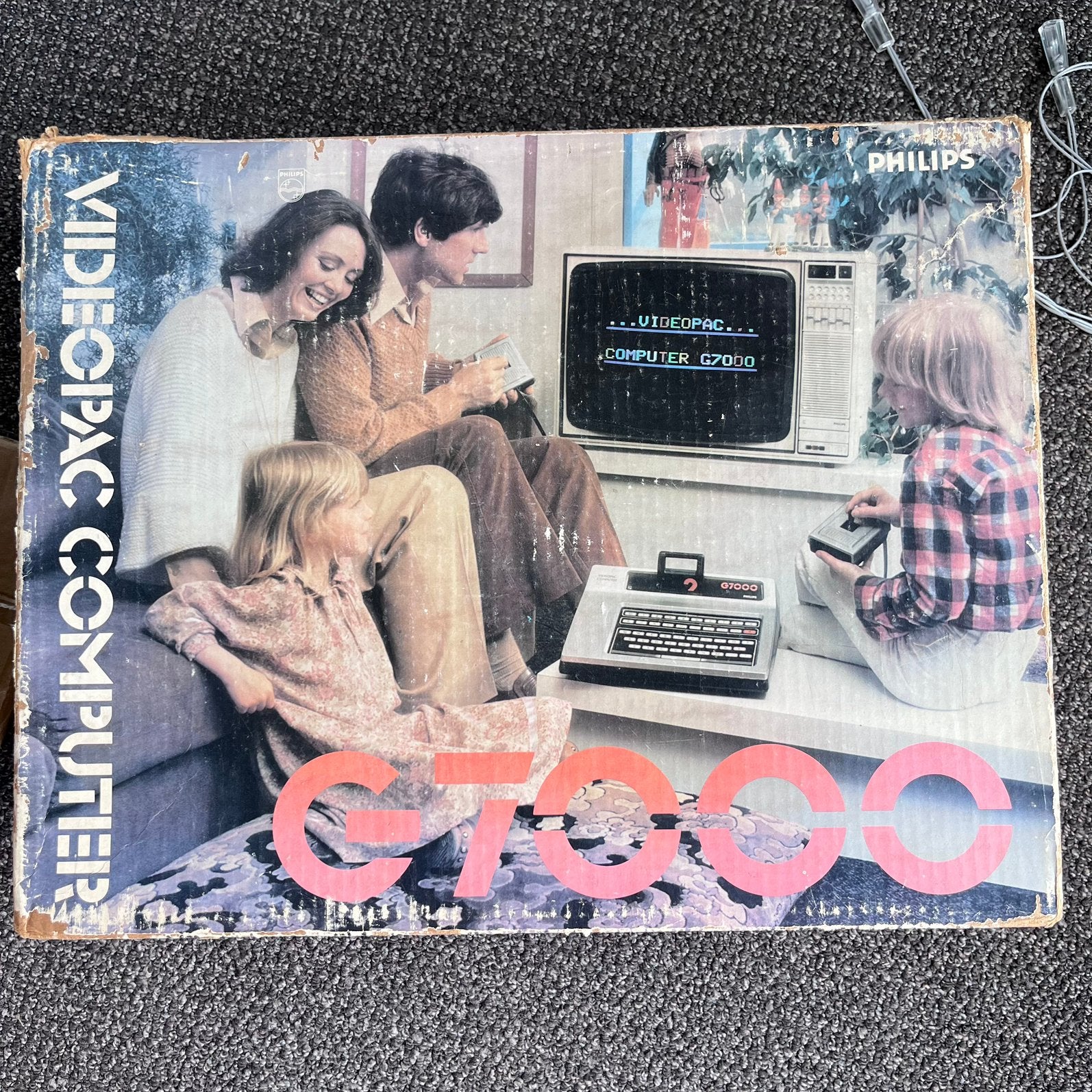 Vintage Videopac G7000 console,  2 controllers en 10 spellen, Spelcomputers en Games, Ophalen, Overige merken, Gebruikt