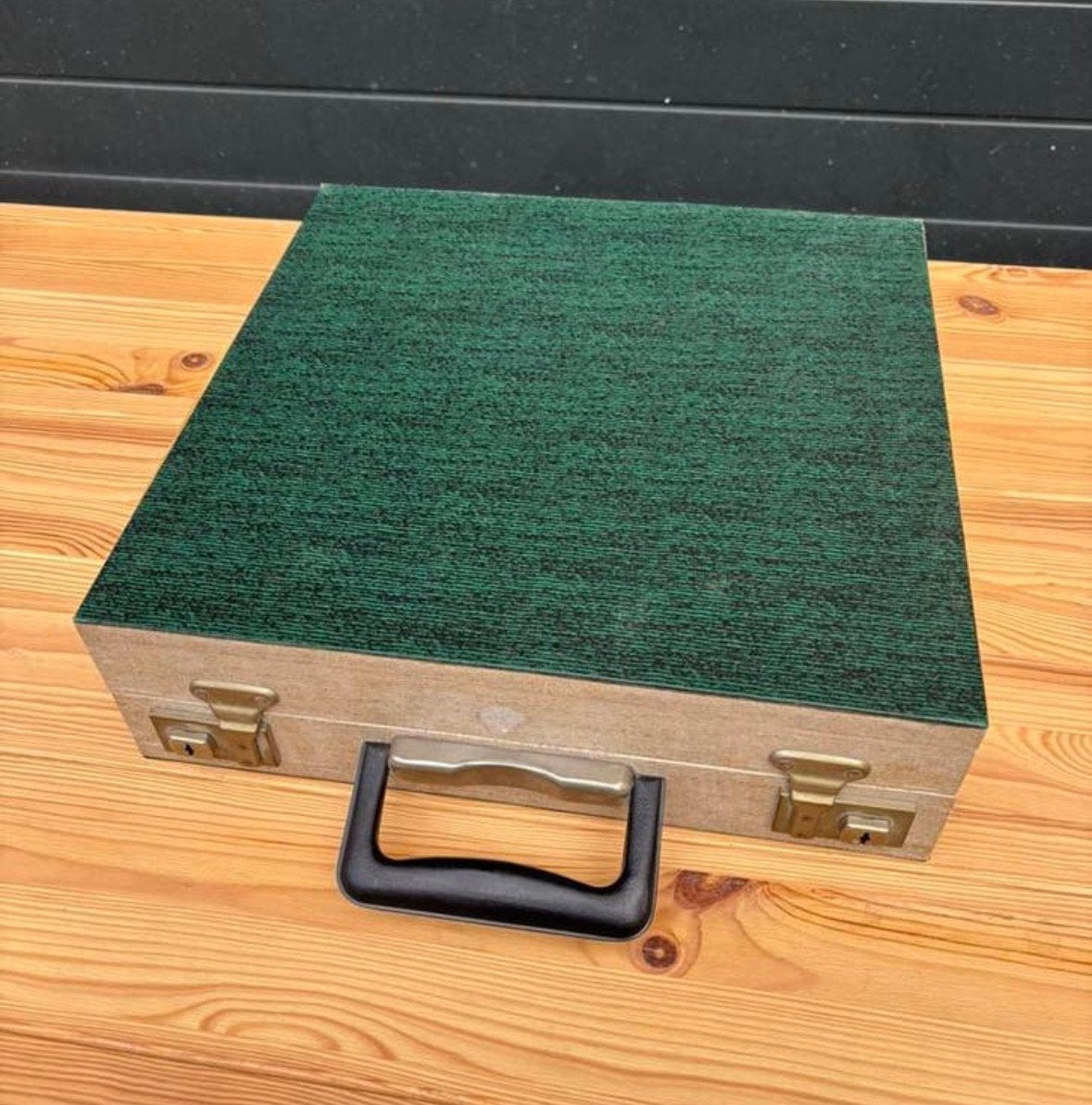 Cheney Vintage Retro Groen LP Album Platenkoffer, Ophalen of Verzenden, Huis en Inrichting