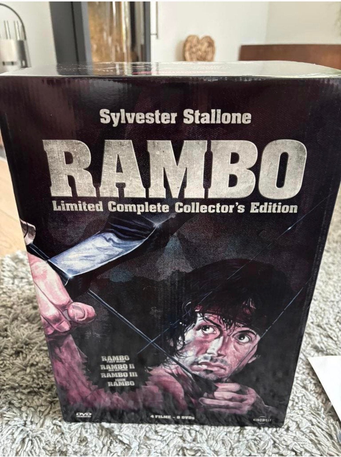 Buste Rambo / Stallone uitgave met films / gelimiteerd, Ophalen of Verzenden, Zo goed als nieuw, Actiefiguur of Pop