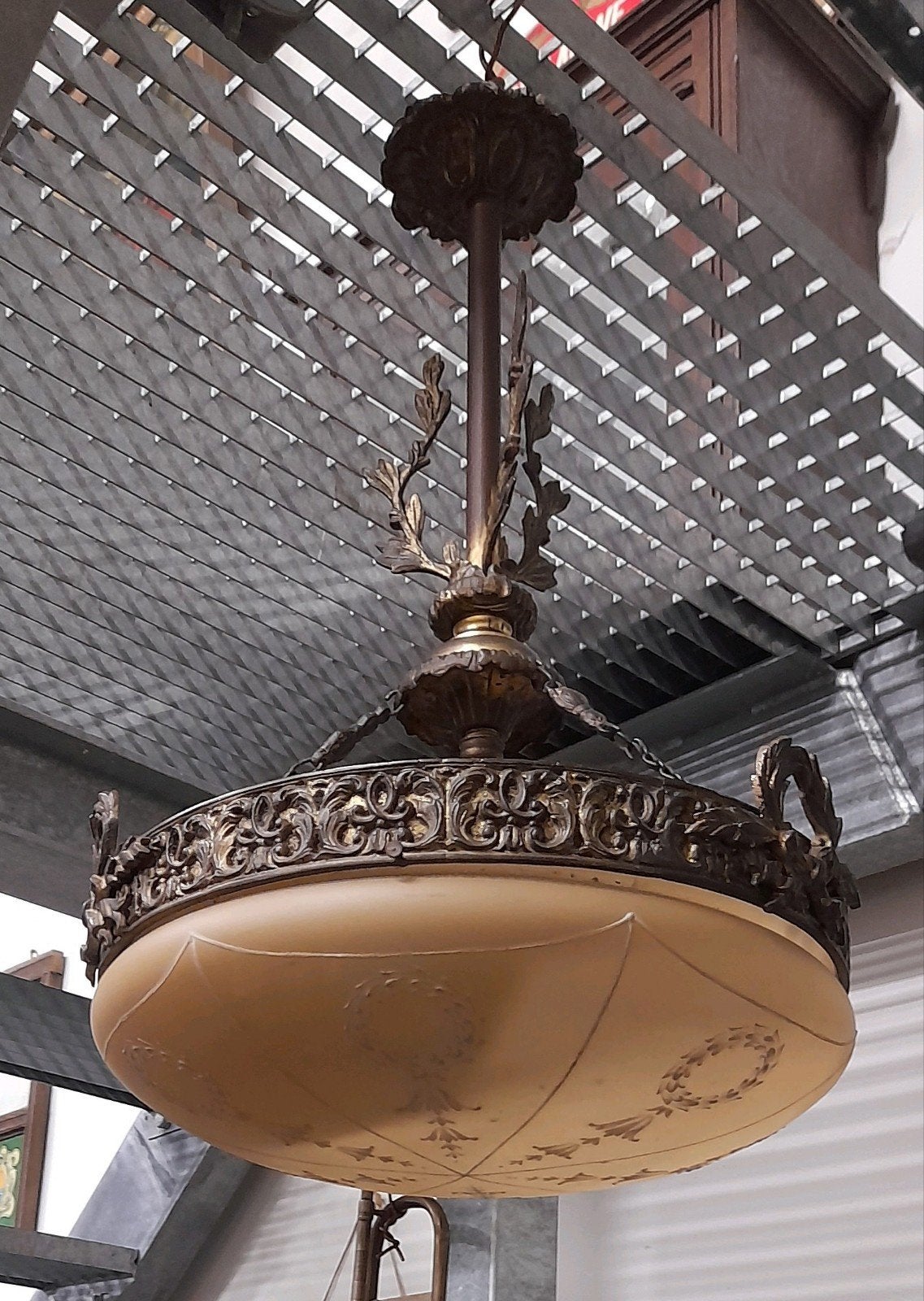Art-nouveau  hanglamp, Antiek en Kunst, Ophalen