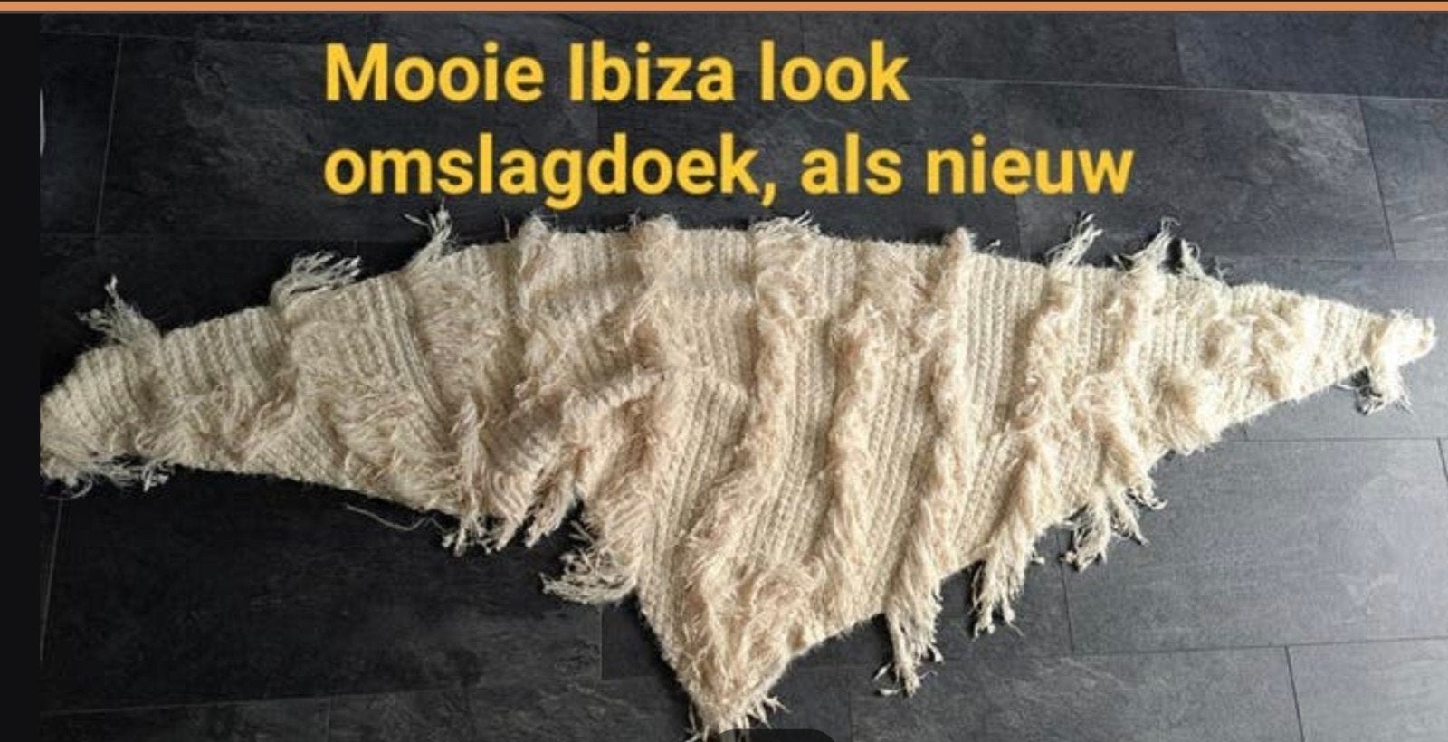Mooie, royale omslagdoek in Ibiza style, Ophalen of Verzenden, Zo goed als nieuw, Maat 46/48 (XL) of groter, Beige