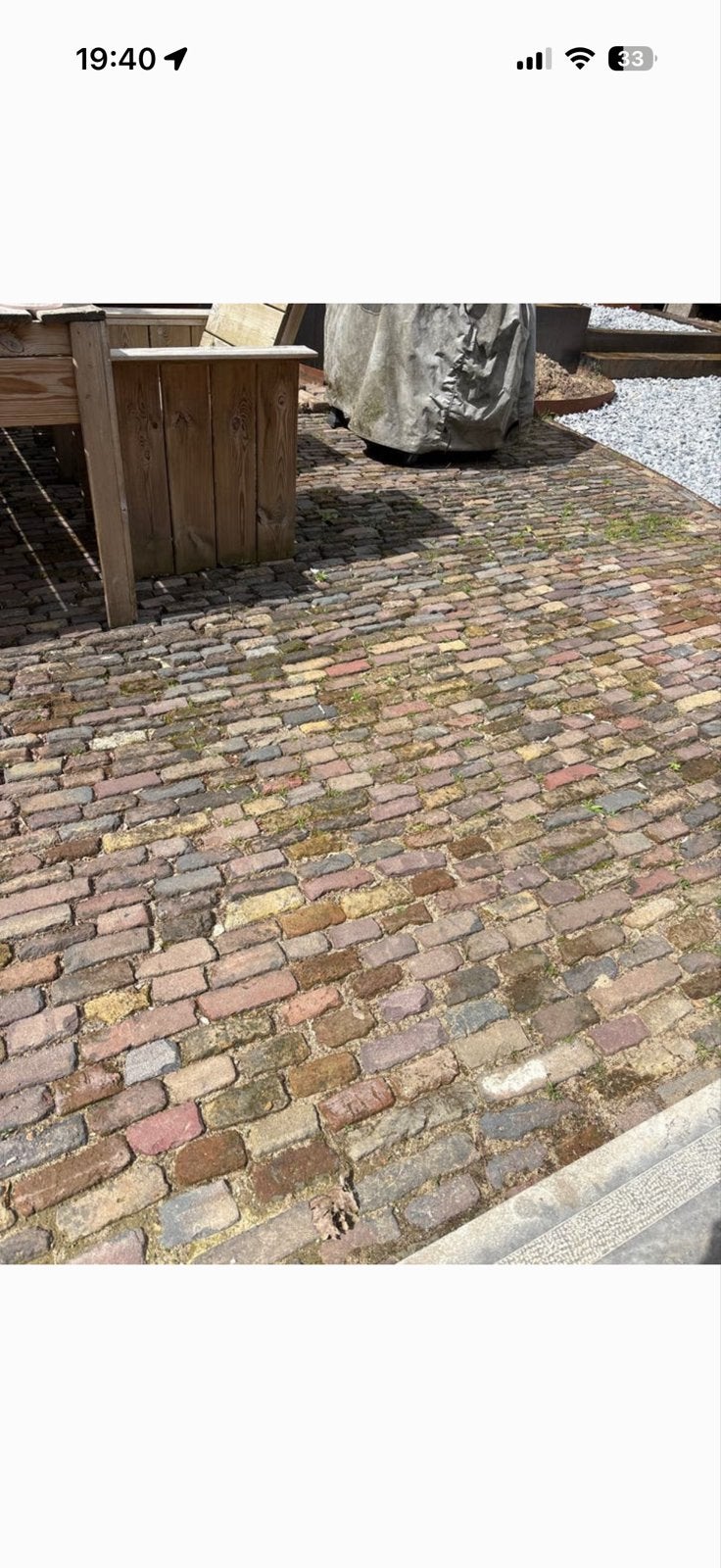 Gratis oude waaltjes 20 a 25 m2, Tuin en Terras, Gebruikt, Keramiek, Klinkers, Ophalen of Verzenden