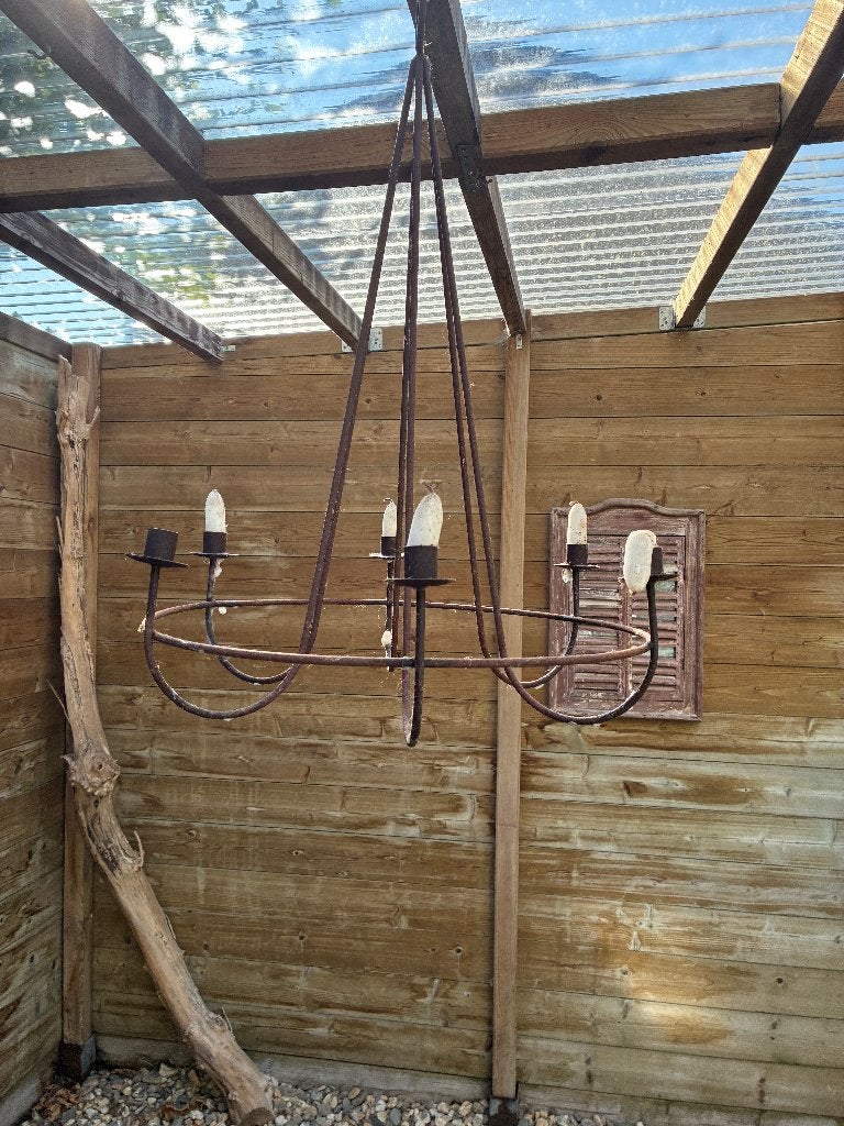 Kaarsenlamp voor buiten verroest, Ophalen, Gebruikt, Metaal, Geschikt voor buiten