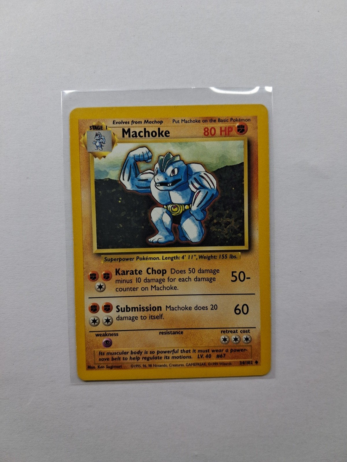 Machoke pokémon base set, Ophalen of Verzenden, Zo goed als nieuw
