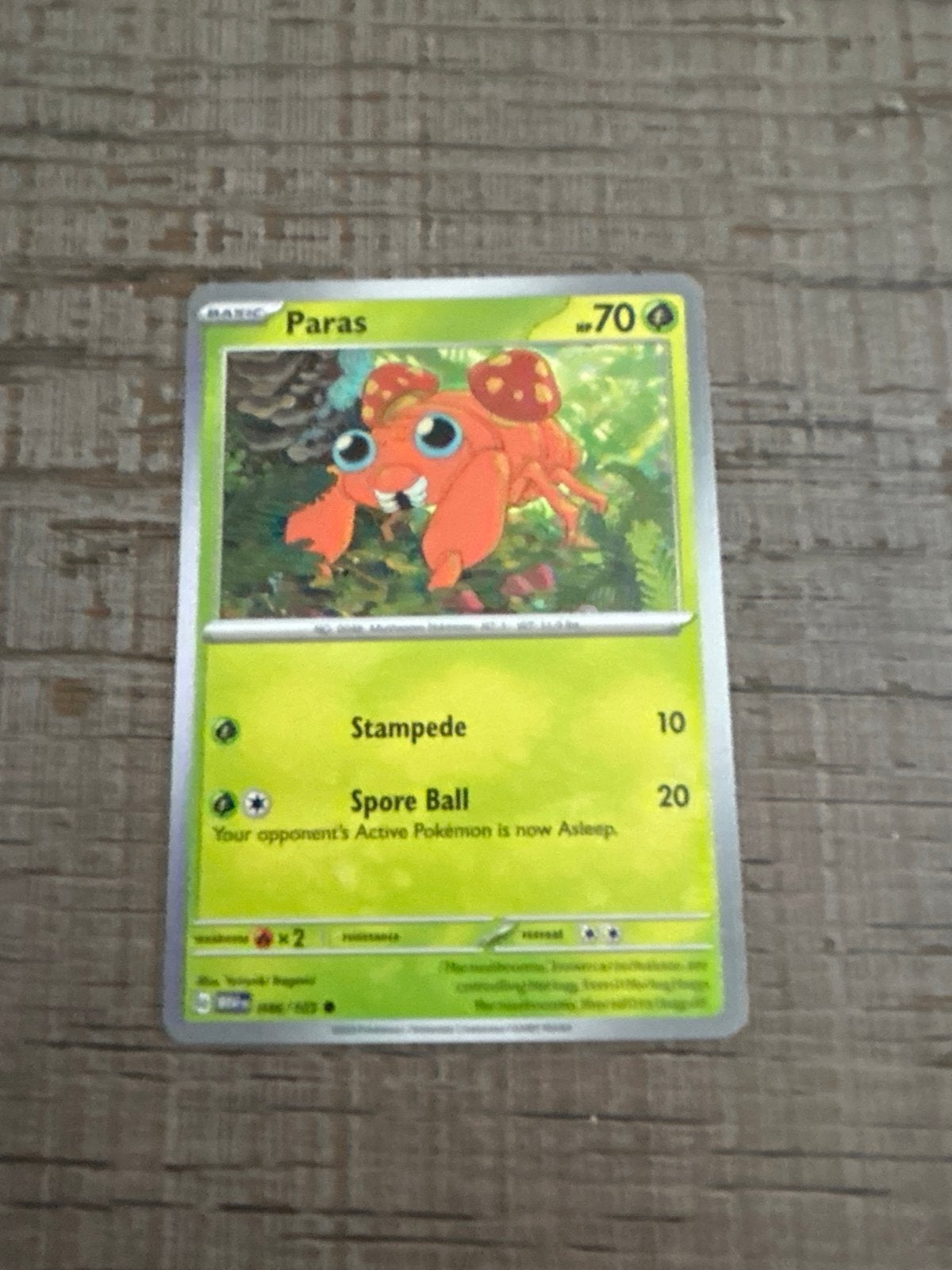 Pokémon Kaart: Paras (Basic, 70 HP), Ophalen of Verzenden, Zo goed als nieuw, Losse kaart