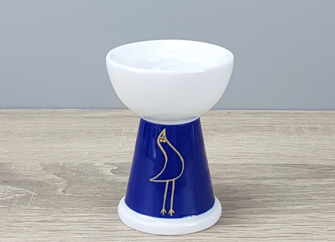 Arzberg Flying Object eierdopje - Blauw met vogel, Ophalen of Verzenden