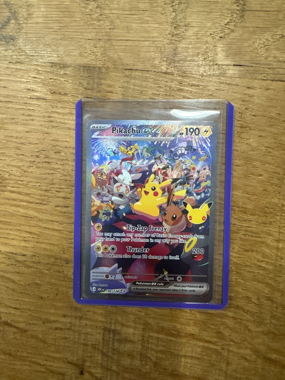 Pikachu EX 150/128 Pokemon kaart, Ophalen of Verzenden, Zo goed als nieuw, Losse kaart, Foil