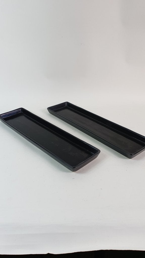 2x schaal voor kaarsen van Ikea, grijs / zwart. 5A3