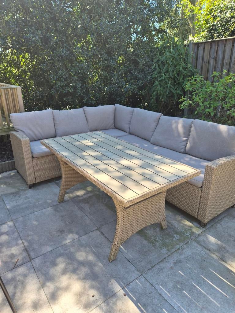 Loungeset AGERMOSE 6-persoons – naturel –, Ophalen, Bank, 6 zitplaatsen