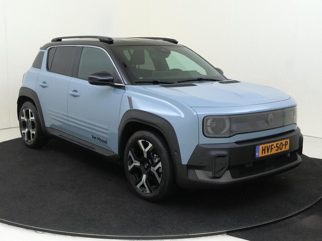 Renault 4 comfort range techno 52 kWh | Pack Safety & Advanc, Auto's, Renault, Stof, 750 kg, 150 pk, Blauw