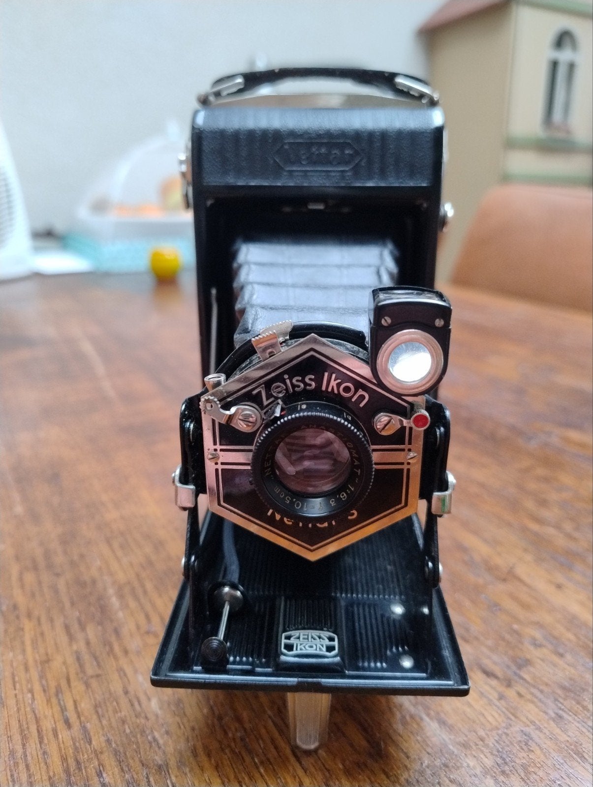 Vintage Zeiss Ikon Nettar Balgcamera met accessoire, Ophalen of Verzenden, Gebruikt, Compact, Overige Merken