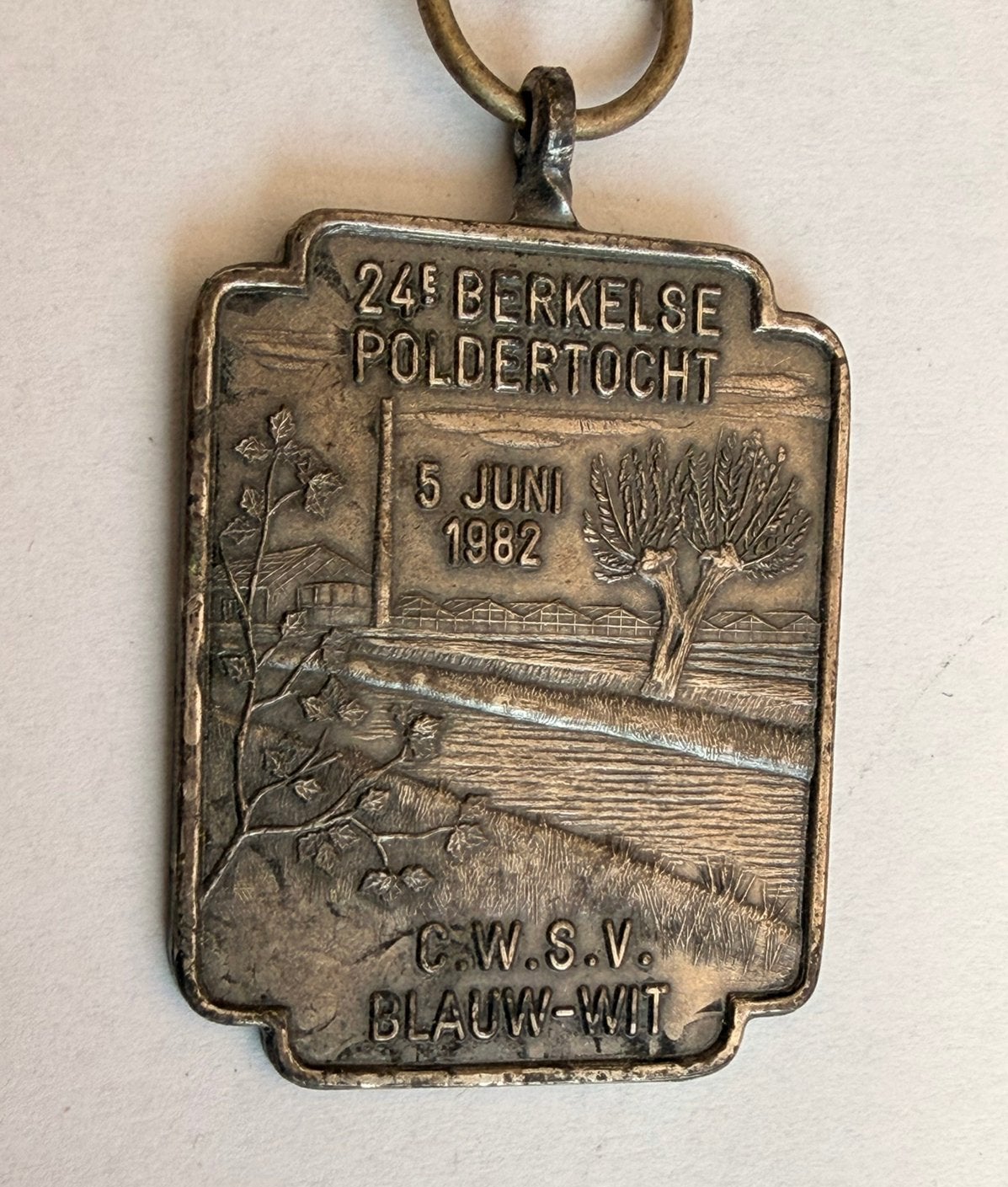 Medaille 24e Berkelse Poldertocht 1982 C.W.S.V. Blauw-Wit, Verzenden, Overige materialen, Nederland