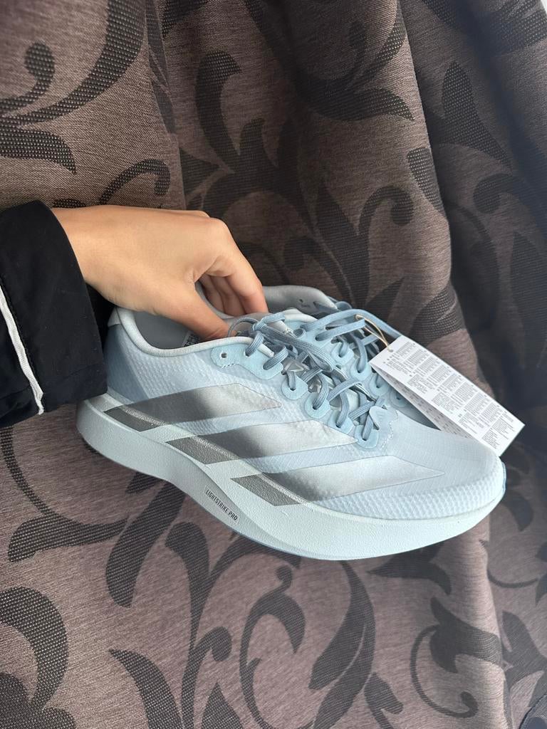 Adidas Adizero EVO SL Woven hardloopschoenen maat 39 1/3, Blauw, Sportschoenen, Nieuw, Ophalen of Verzenden